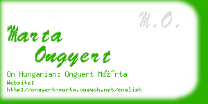 marta ongyert business card